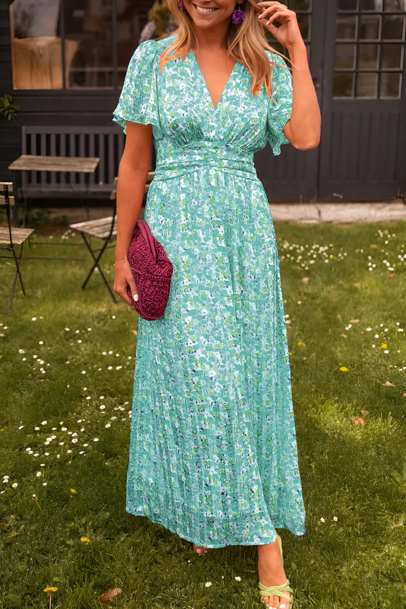 Robe Longue Femme | Imprimé Fleuri Coloré | Taille Marquée & Coupe Fluide Été