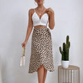 Jupe Midi Taille Haute À Imprimé Animalier Avec Oversize Et Volants Pour Femme | Idéale Pour Le Quotidien Et Les Sorties Planifiées