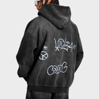 Sweat à Capuche Oversize avec Imprimé Graffiti pour Adultes | Idéal pour les Tenues Urbaines