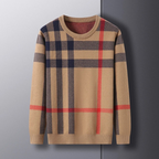 Pull À Motif Carreaux Pour Homme Avec Col Rond Et Coupe Standard | Idéal Pour Usage Quotidien Et Occasionnel