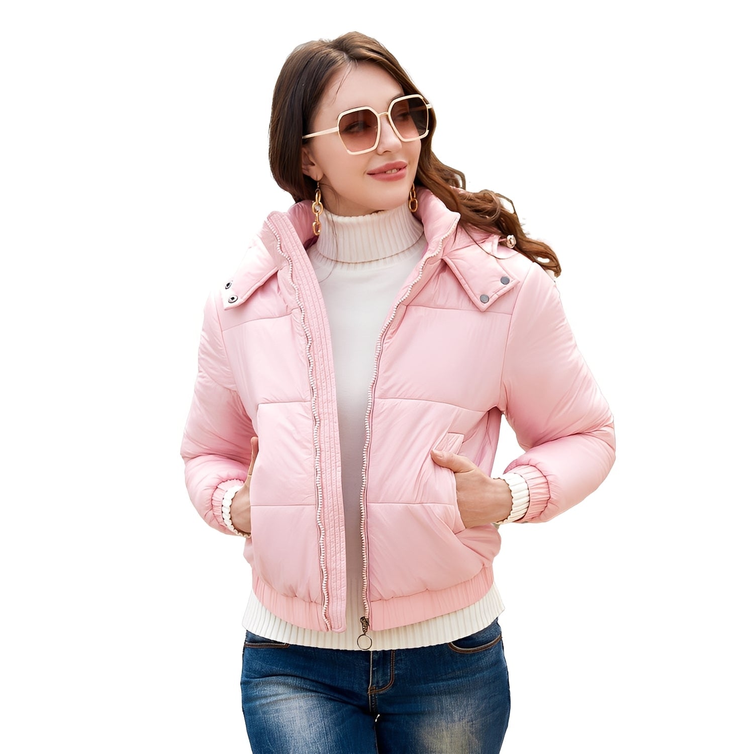 Veste Brillante avec Capuche pour Femme | Idéale pour l’Hiver et le Quotidien