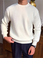 Pull En Maille À Motif Câblé Avec Coupe Ajustée Pour Homme | Idéal Pour L’Automne Et Le Quotidien