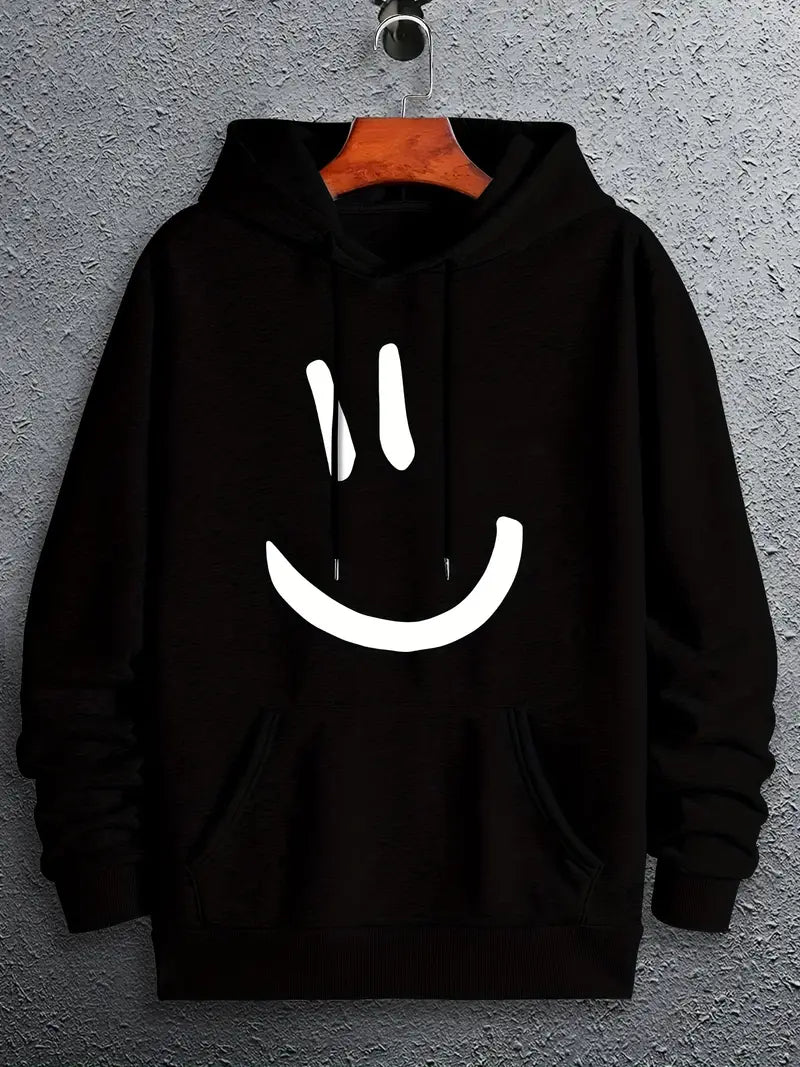 Sweat À Capuche Avec Motif Graphique Smile Pour Homme | Idéal Pour Un Usage Quotidien