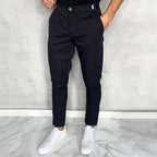 Pantalon Slim avec Taille Ajustée et Fermeture à Bouton pour Homme | Idéal pour un Usage Quotidien