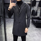 Manteau Long avec Fermeture Boutonnée pour Homme | Idéal pour L’Automne Et L’Hiver