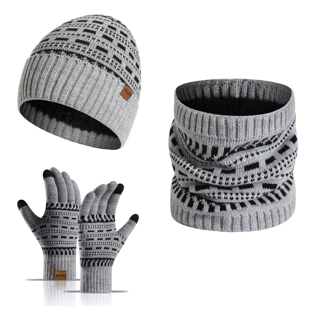 Ensemble Hiver 3 Pièces avec Bonnet, Écharpe et Gants pour Adultes | Idéal pour la Saison Froide