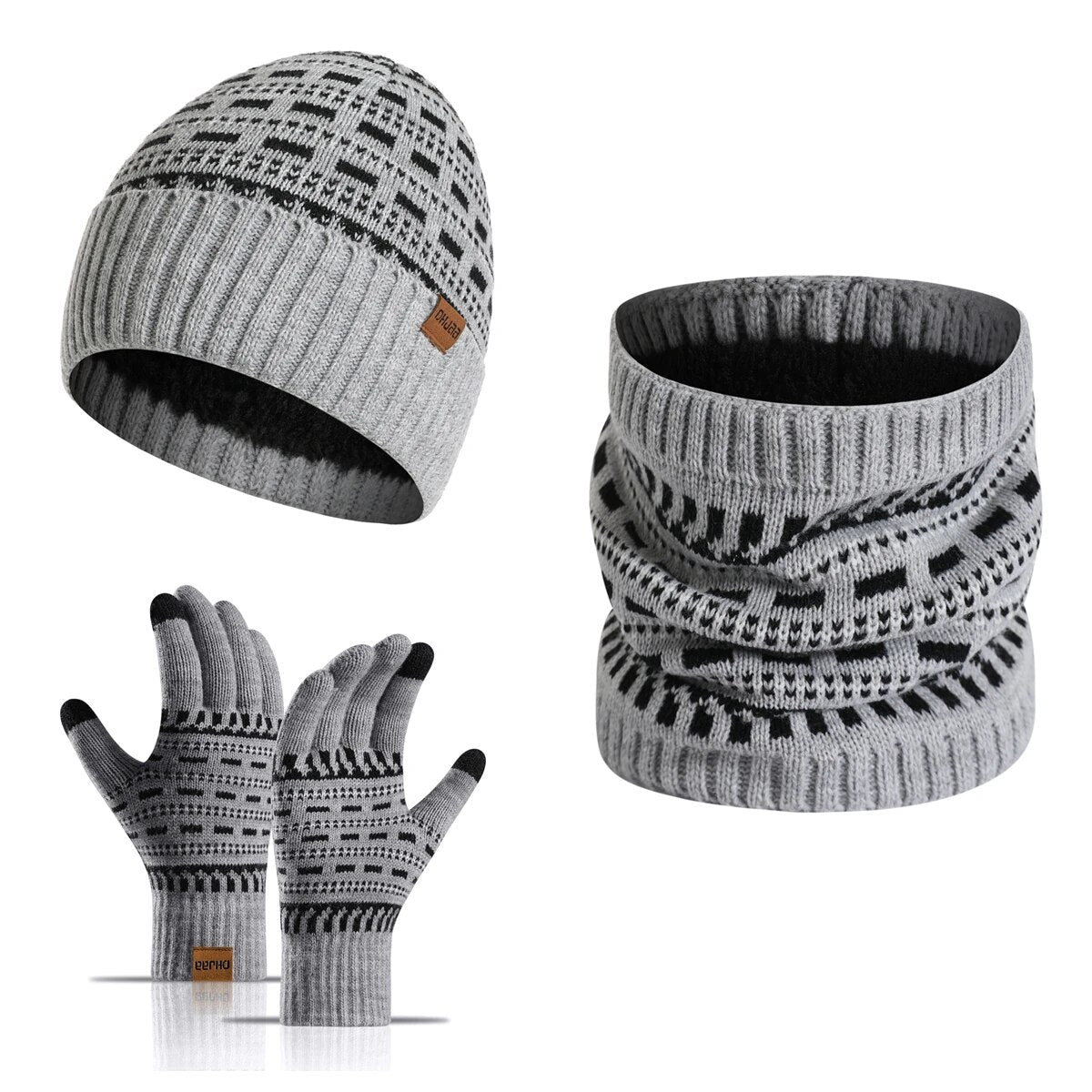 Ensemble Hiver 3 Pièces avec Bonnet, Écharpe et Gants pour Adultes | Idéal pour la Saison Froide