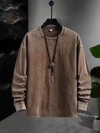 Chemise À Manches Longues Avec Effet Délavé Vintage Pour Hommes | Idéal Pour L’Automne Et Le Printemps