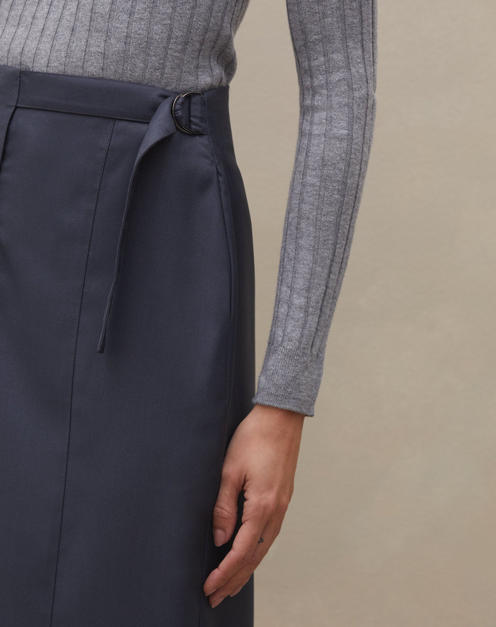 Jupe Midi Coupe Tailleur Avec Ceinture Réglable Pour Femme | Idéale Pour Le Bureau Et Le Quotidien
