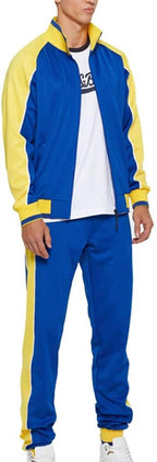 Ensemble Deux Pièces avec Veste Zippée et Pantalon Colorblock pour Homme | Idéal pour Un Usage Quotidien