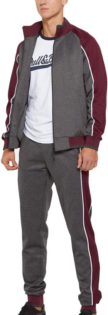 Ensemble Deux Pièces avec Veste Zippée et Pantalon Colorblock pour Homme | Idéal pour Un Usage Quotidien