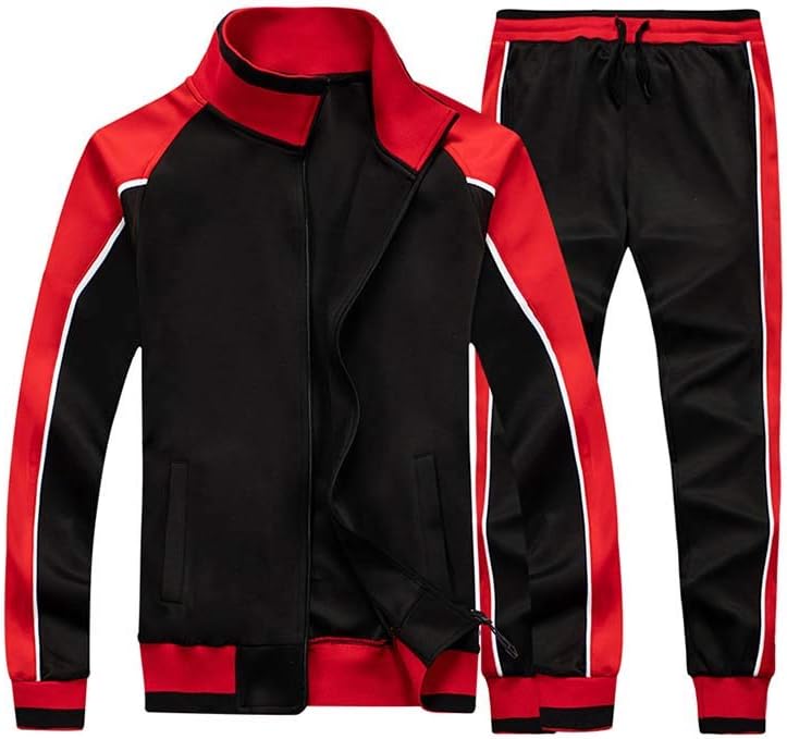 Ensemble Deux Pièces avec Veste Zippée et Pantalon Colorblock pour Homme | Idéal pour Un Usage Quotidien