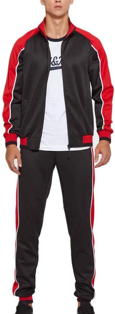 Ensemble Deux Pièces avec Veste Zippée et Pantalon Colorblock pour Homme | Idéal pour Un Usage Quotidien