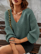 Pull À Col V Avec Coupe Ample Et Épaules Tombantes Pour Femme | Idéal Pour Toutes Les Saisons
