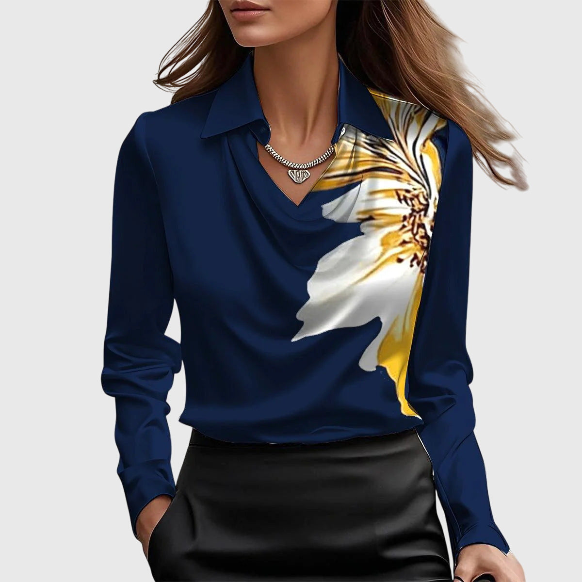 Blouse Fluide Pour Femme Avec Col Plissé | Idéal Pour Un Usage Quotidien