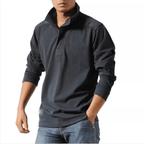 Polo Homme À Manches Longues Avec Col Lapel | Idéal Pour Usage Quotidien