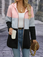 Veste À Capuche Colorblock Avec Coupe Standard Pour Femme | Idéale Pour La Mi-Saison