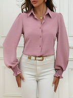 Blouse à Motif Swiss Dot avec Manches Lanterne pour Femmes | Idéal pour le Bureau et les Occasions Quotidiennes