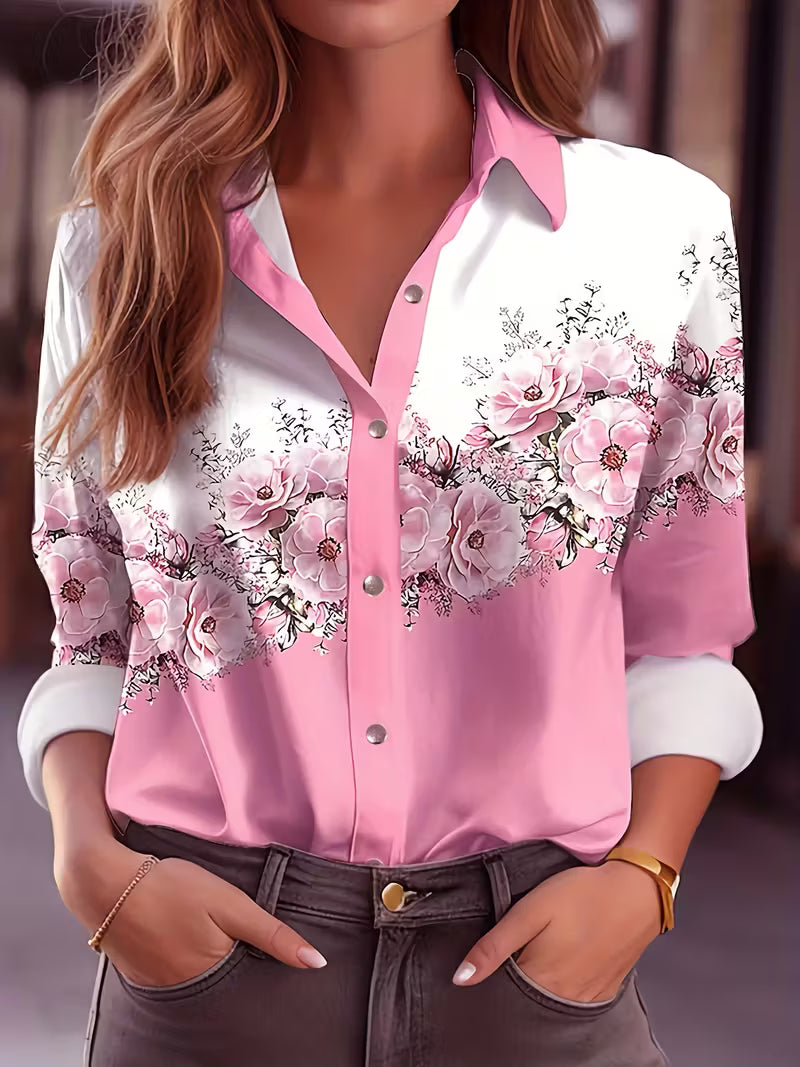 Chemise à Imprimé Floral Avec Fermeture Boutonnée Pour Femmes | Idéale Pour Toutes Saisons