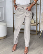 Pantalon Patchwork avec Ceinture pour Femme | Idéal pour Toutes les Saisons