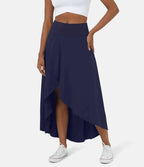Jupe Midi À Taille Haute Avec Ourlet Froncé Pour Femme | Idéale Pour Usage Quotidien