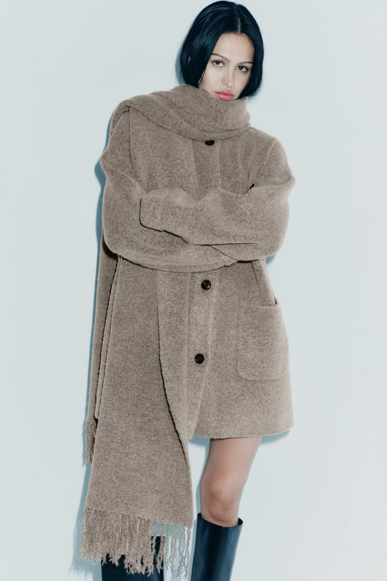 Veste Courte Tricotée avec Écharpe pour Femme | Idéale pour la Saison Froide