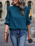 Blouse À Col Montant Avec Volants Aux Épaules Pour Femmes | Idéal Pour Usage Quotidien