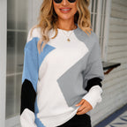 Pull À Manches Longues Avec Motif Patchwork Pour Femmes | Idéal Pour Utilisation Quotidienne