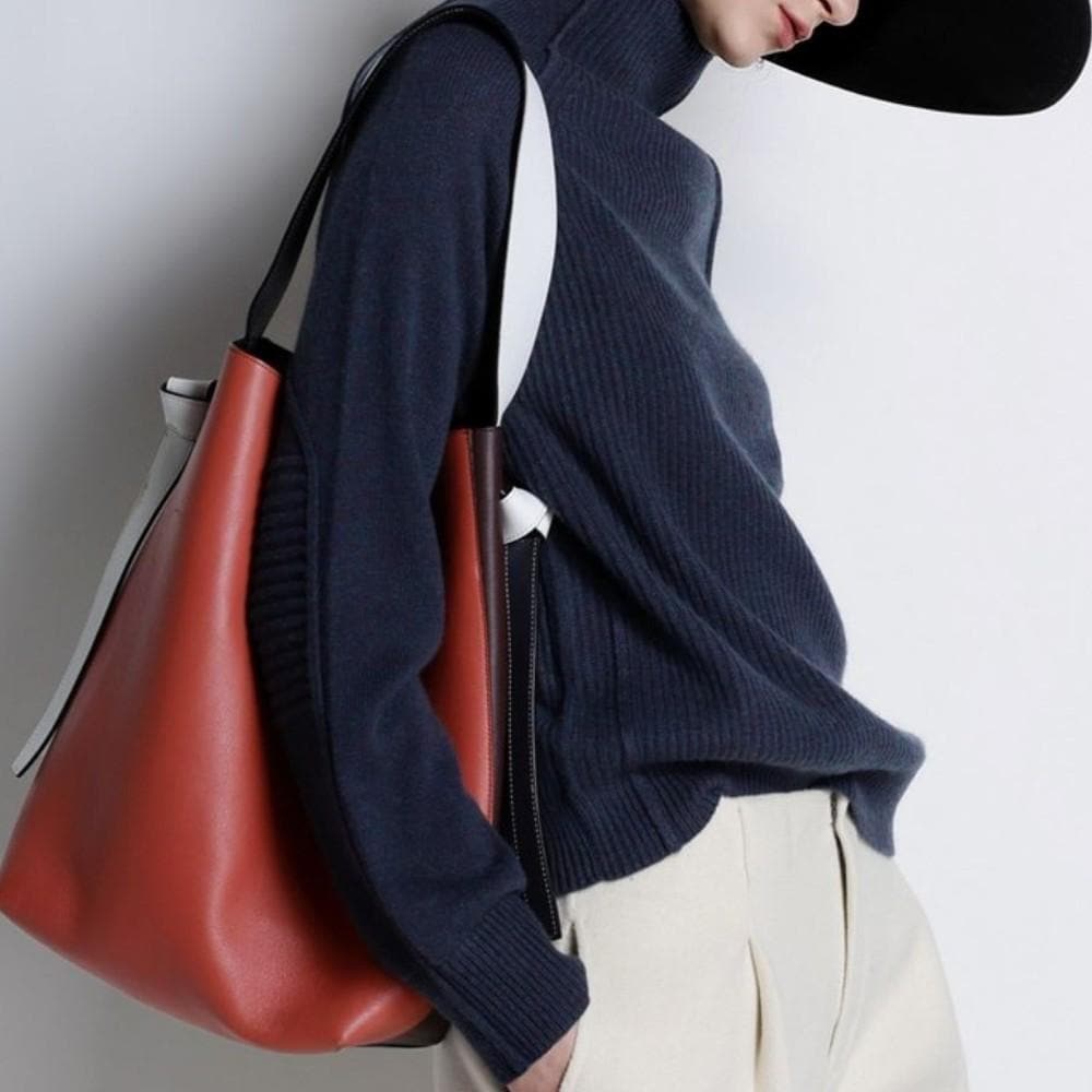Pull À Col Roulé Avec Texture Côtelée Pour Femmes | Idéal Pour La Mi-Saison