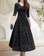 Robe à Motif Intégral avec Manches 3/4 pour Femme | Idéale pour Quotidien et Événements