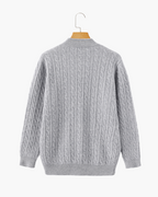 Pull pour Homme avec Col Zippé et Motif en Torsades | Idéal pour l’Hiver