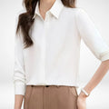 Blouse À Col Chemise Avec Coupe Fluide Pour Femmes | Idéal Pour Travail Et Usage Quotidien