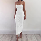Robe Midi Moulante avec Bretelles Fines pour Femme | Idéale pour Soirées et Occasions Estivales