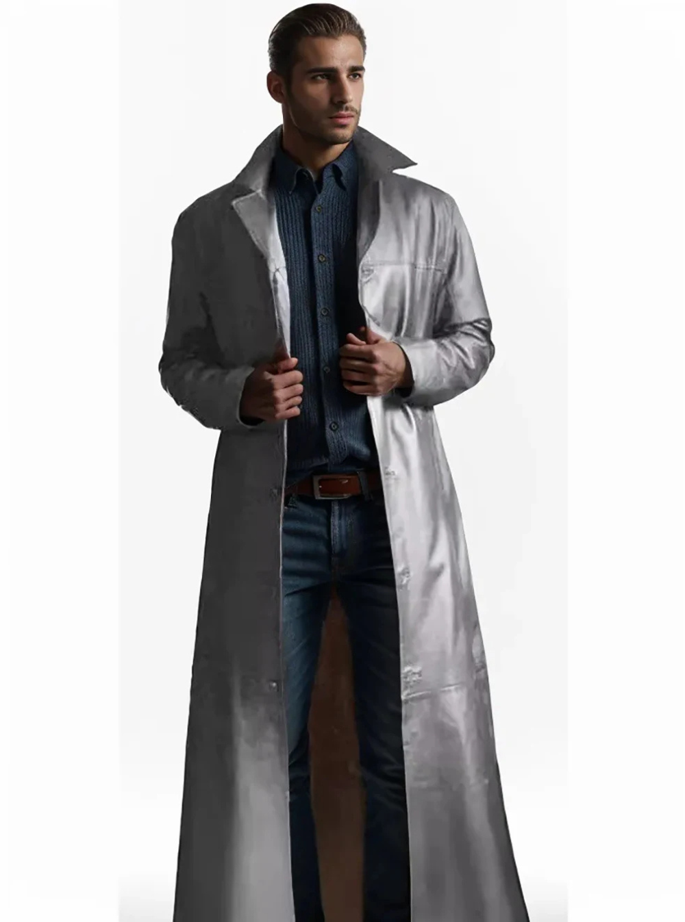 Manteau Long avec Revers Classiques pour Homme | Idéal pour un Usage Quotidien