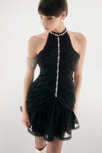 Robe Mini avec Détails en Cristaux pour Femme | Idéale pour les Soirées Festives