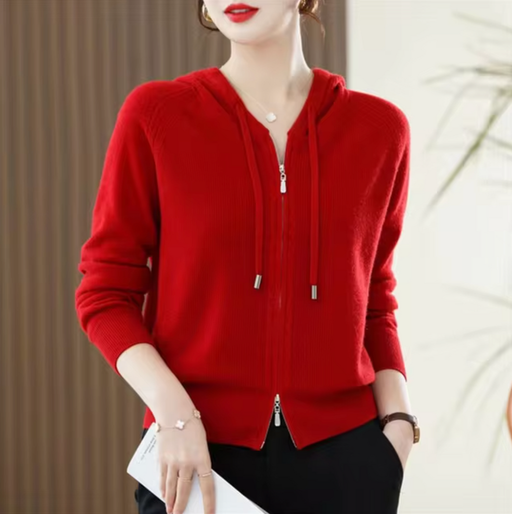 Gilet À Capuche Zippé Avec Coupe Standard Pour Femme | Idéal Pour La Mi-Saison