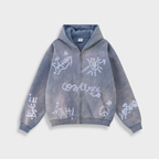 Sweat à Capuche Oversize avec Imprimé Graffiti pour Adultes | Idéal pour les Tenues Urbaines
