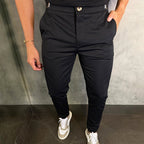 Pantalon Slim avec Taille Ajustée et Fermeture à Bouton pour Homme | Idéal pour un Usage Quotidien