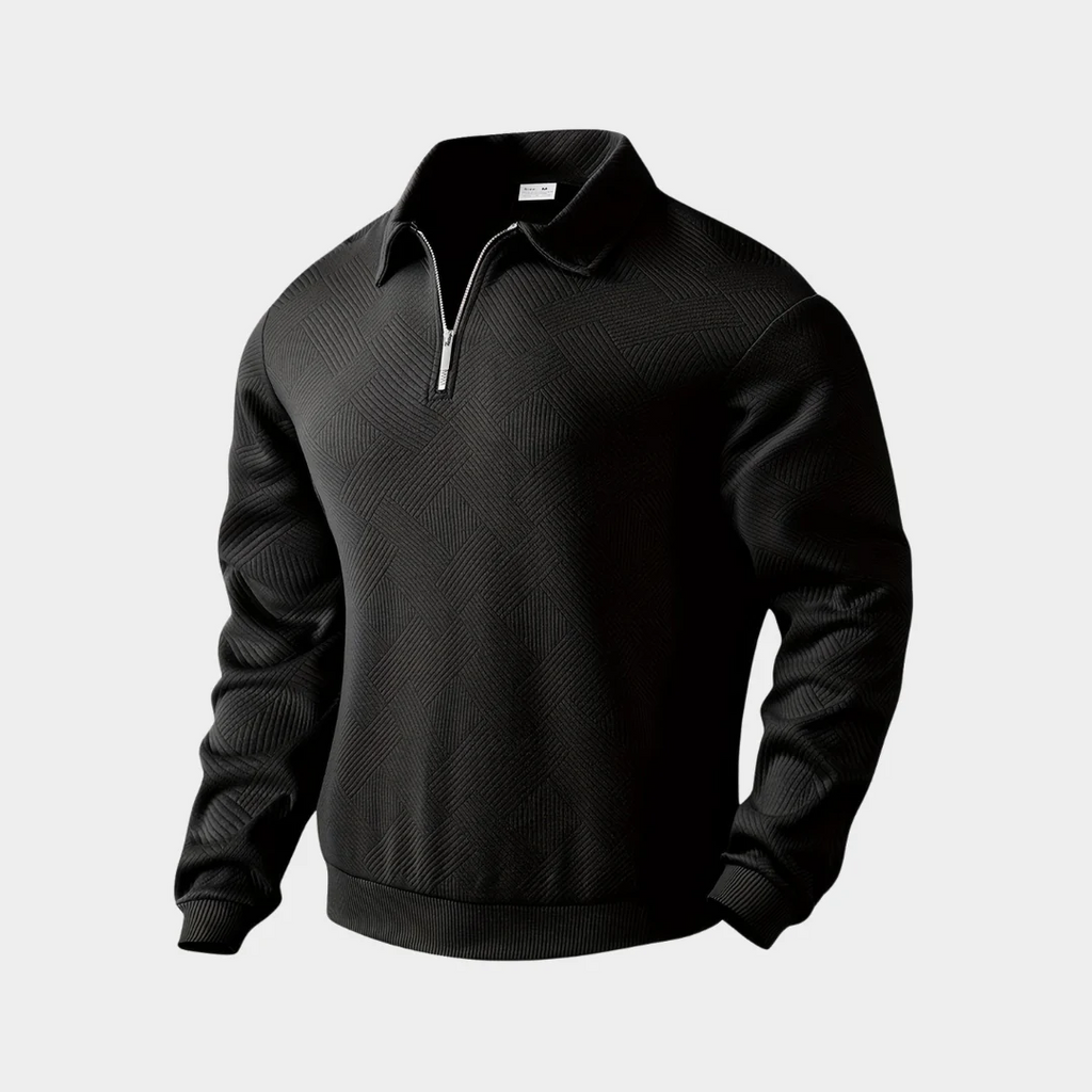 Sweat à Motifs Géométriques avec Fermeture Zippée pour Homme | Idéal pour Automne et Hiver