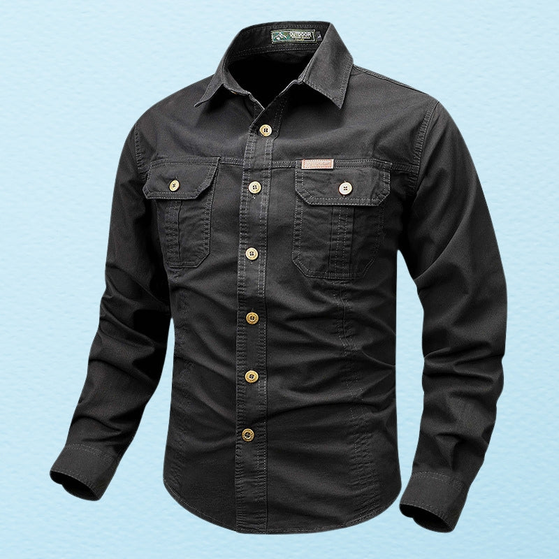 Chemise à Manches Longues avec Poches Poitrine pour Homme | Idéal pour Usage Quotidien et Activités