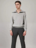 Pull-Over Homme à Rayures avec Fermeture Zippée pour Usage Quotidien | Idéal pour Toutes Occasions