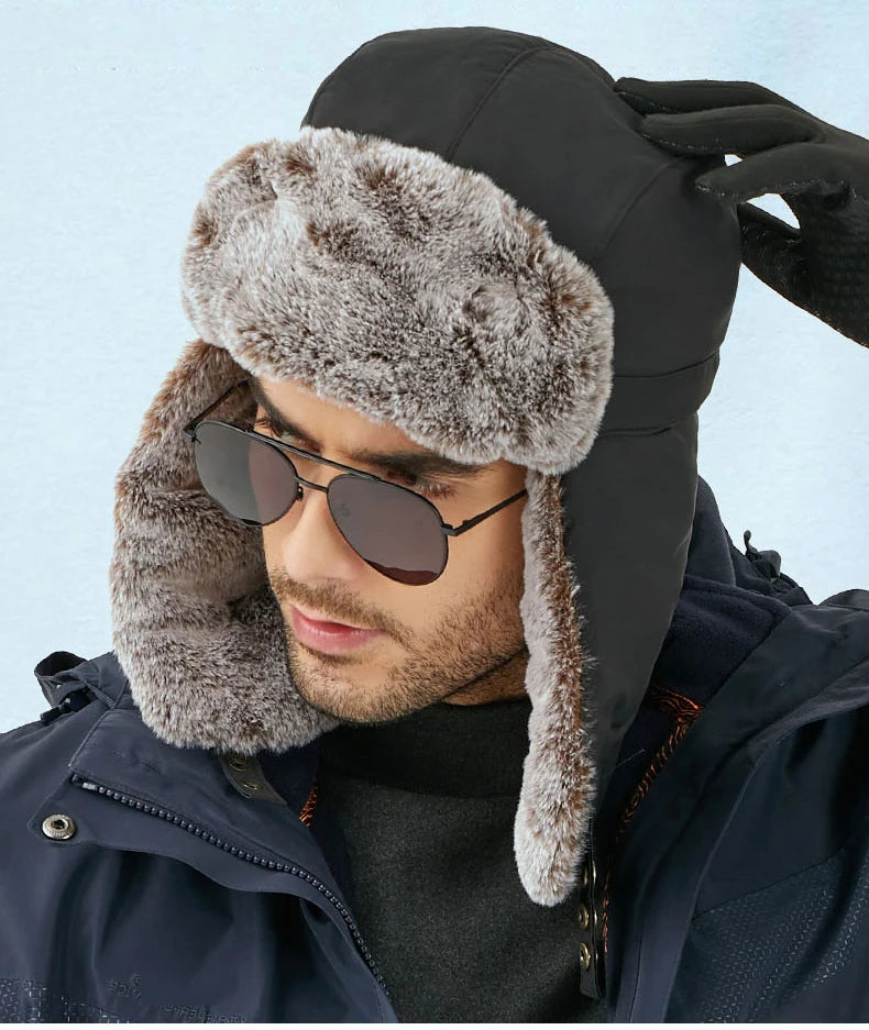 Bonnet d’Hiver avec Cache-Oreilles et Taille Réglable pour Adultes | Idéal pour les Activités Extérieures
