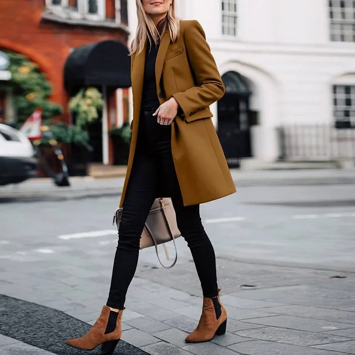 Manteau Avec Fermeture À Boutons Simple Pour Femmes | Ideal For Mi-Saison Et Occasions Formelles