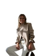 Blazer à Motif Carreaux avec Fermeture Asymétrique pour Femme | Idéal pour Travail et Occasions Quotidiennes