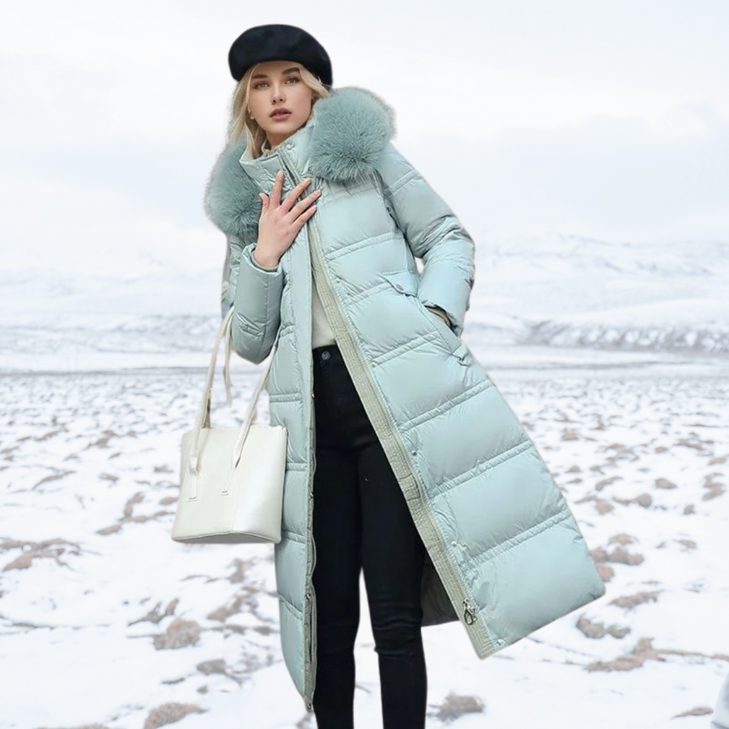 Manteau d’Hiver Long pour Femme avec Coupe Cintrée et Manches Longues | Idéal pour la Saison Froide