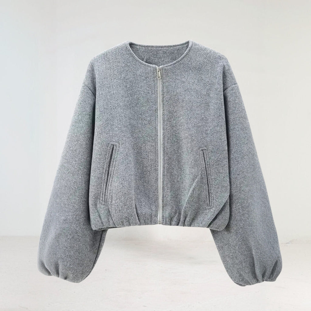 Veste Courte De Mi-Saison Avec Manches Ballon Pour Femme | Idéale Pour Le Printemps Et L’Automne