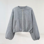 Veste Courte De Mi-Saison Avec Manches Ballon Pour Femme | Idéale Pour Le Printemps Et L’Automne