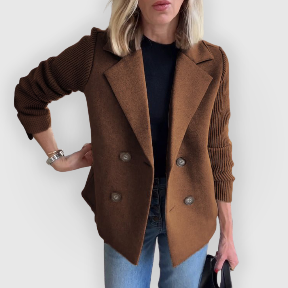 Blazer Femme Avec Manches En Maille | Idéal Pour Bureau Et Loisirs