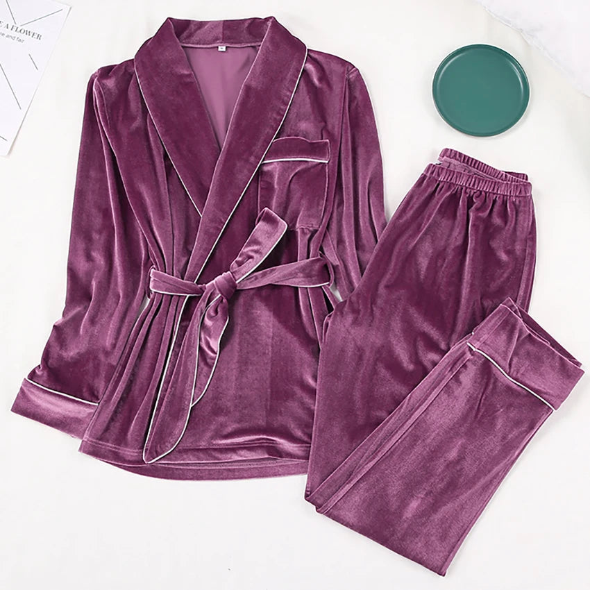 Ensemble Pyjama Deux Pièces À Manches Longues pour Femmes | Idéal pour L’Hiver Et Les Soirées À La Maison
