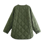 Veste Matelassée À Col Rond avec Poches pour Femme | Idéale pour La Saison Automne-Hiver